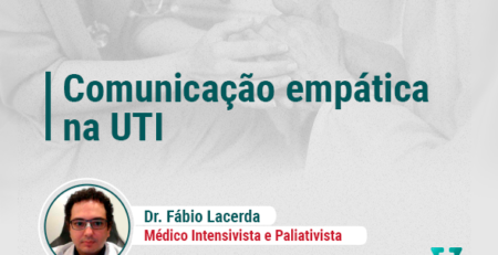 paciente e médico de mãos dadas. Em primeiro plano, título do texto.