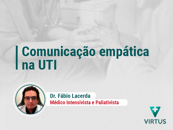 paciente e médico de mãos dadas. Em primeiro plano, título do texto.